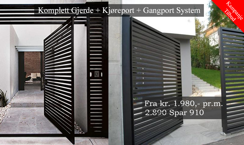 ArtSteel Komplett Gjerde + Kjøreport + Gangport System